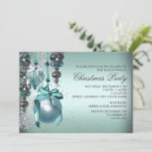 Turquoise pendaison ornements Noël Invitation de f (Debout devant)