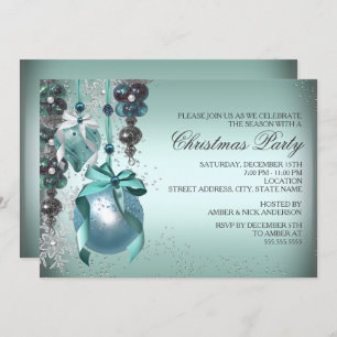 Turquoise pendaison ornements Noël Invitation de f