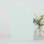 Turquoise Peony Pattern Briefpapier (Staand voorkant)