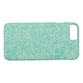 Turquoise Peony Pattern Case-Mate iPhone Case (Achterkant (Horizontaal))