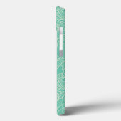 Turquoise Peony Pattern Case-Mate iPhone Case (Achterkant / Links)