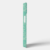 Turquoise Peony Pattern Case-Mate iPhone Case (Achterkant / Rechts)