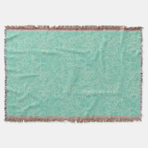 Turquoise Peony Pattern Deken