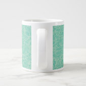 Turquoise Peony Pattern Jumbo Beker (Achterkant)