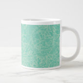 Turquoise Peony Pattern Jumbo Beker (Rechts)