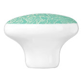 Turquoise Peony Pattern Keramische Knop (Zijkant)