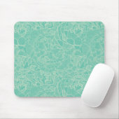 Turquoise Peony Pattern Muismat (Met muis)
