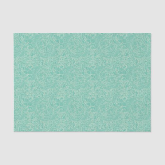 Turquoise Peony Pattern Tissuepapier (Voorkant)