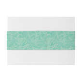 Turquoise Peony Pattern Uitnodigingen Wikkel (Achterkant Voorbeeld)