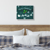 Turquoise Père Noël - toile à bascule et à rennes (Insitu(Chambre))