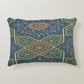 Turquoise Persian Tile Lumbar Pillow – Elegant Tra Accent Kussen