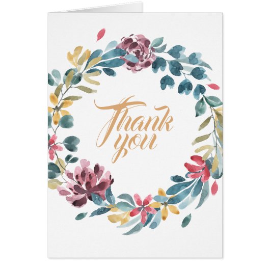 Turquoise personnalisé et Merci de couronne floral (Devant)