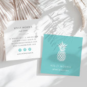 Turquoise Pineapple Vierkante Visitekaartje