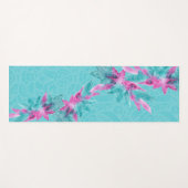 Turquoise Pink Abstracte Hawaiian Flowers Yogamat (Voorkant (horizontaal))