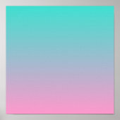 Turquoise Pink Ombre Poster (Voorkant)