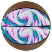 Turquoise Pink Tie Dye Swirl Basketbal (Voorkant)