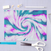 Turquoise Pink Tie Dye Swirl Tissuepapier (Craft)