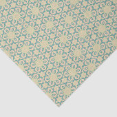 Turquoise Pistache Cream Western Modern Damask Tissuepapier (Detail)