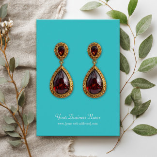 Turquoise Plain Simple Custom Oorsprongskaart Visitekaartjes