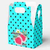 Turquoise polka dot background bedankdoosjes (Geopend)