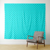 Turquoise polka dot background wandkleed (In Situ (horizontaal))