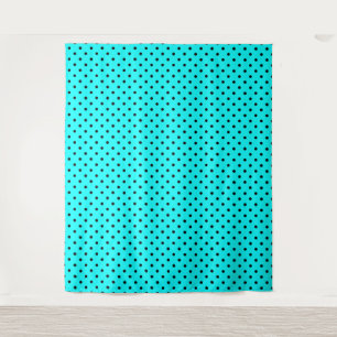 Turquoise polka dot background wandkleed