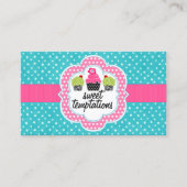 Turquoise Polka Dot Cupcake bakkerij Visitekaartje (Voorkant)