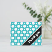 Turquoise Polka Dot Dank u Briefkaarten (Staand voorkant)