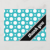 Turquoise Polka Dot Dank u Briefkaarten (Voorkant)