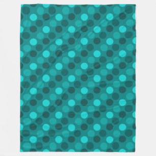 Turquoise Polka Dot Fleece Deken