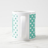 Turquoise Polka Dot Monogramme Jumbo Mug (Dos)