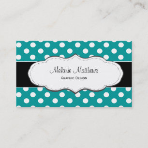 Turquoise Polka Dot Visitekaartjes