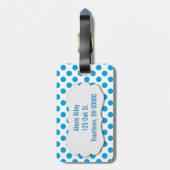 turquoise polka dots bagagelabel (Achterkant verticaal)