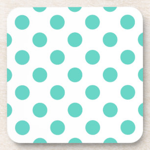 Turquoise polka dots bier onderzetter