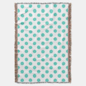 Turquoise polka dots deken (Voorkant Verticaal)