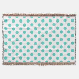 Turquoise polka dots deken