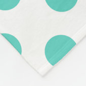 Turquoise polka dots fleece deken (Hoek)