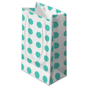Turquoise polka dots klein cadeauzakje