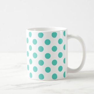 Turquoise polka dots koffiemok