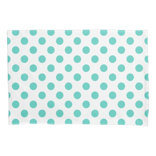 Turquoise polka dots kussensloop (Voorkant)