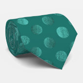 Turquoise Polka Dots Modern & Elegant Kerstmis Stropdas (Opgerold)