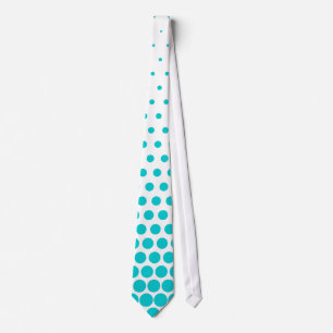 Turquoise Polka Dots Modern White Stropdas