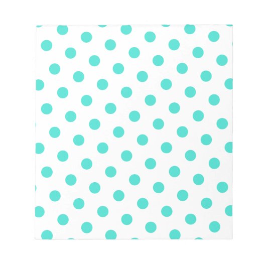 Turquoise Polka Dots Notitieblok (Voorkant)