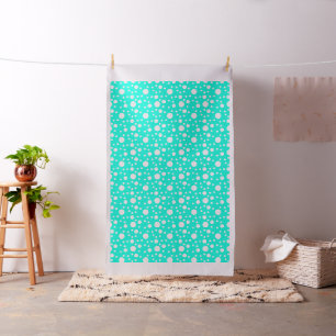 Turquoise Polka Dots Stof