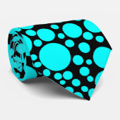 Turquoise Polka Dots Stropdas (Opgerold)