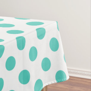 Turquoise polka dots tafelkleed