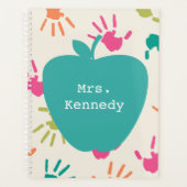 Turquoise Pomme coloré à la main Planificateur ens (Devant)