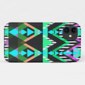 Turquoise Pop Aztec Case-Mate iPhone Case (Achterkant (horizontaal))