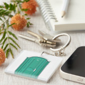 Turquoise Portable Toilet Sleutelhanger (Voorkant Rechts)