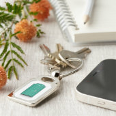 Turquoise Portable Toilet Sleutelhanger (Zijkant)